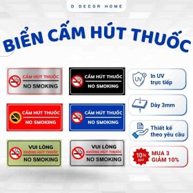 Biển cấm hút thuốc alu – Biển báo cấm hút thuốc rõ ràng, bền đẹp, dễ lắp đặt