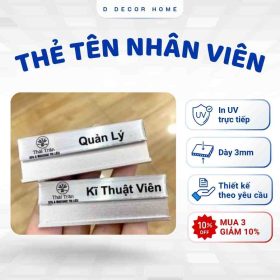 Thẻ tên nhân viên cố định(Không phủ nền)