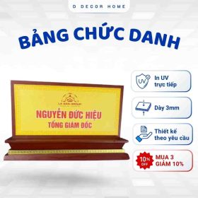 Biển Chức Danh Đế Gỗ – loại có 1 mặt đồng