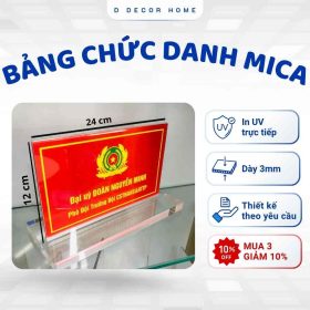 Biển chức danh để bàn 1 mặt – MICA trong suốt